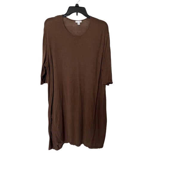 J.Jill Linen Blend Half Sleeve Sweater Top Size X-Large Brown - Picture 2 of 8